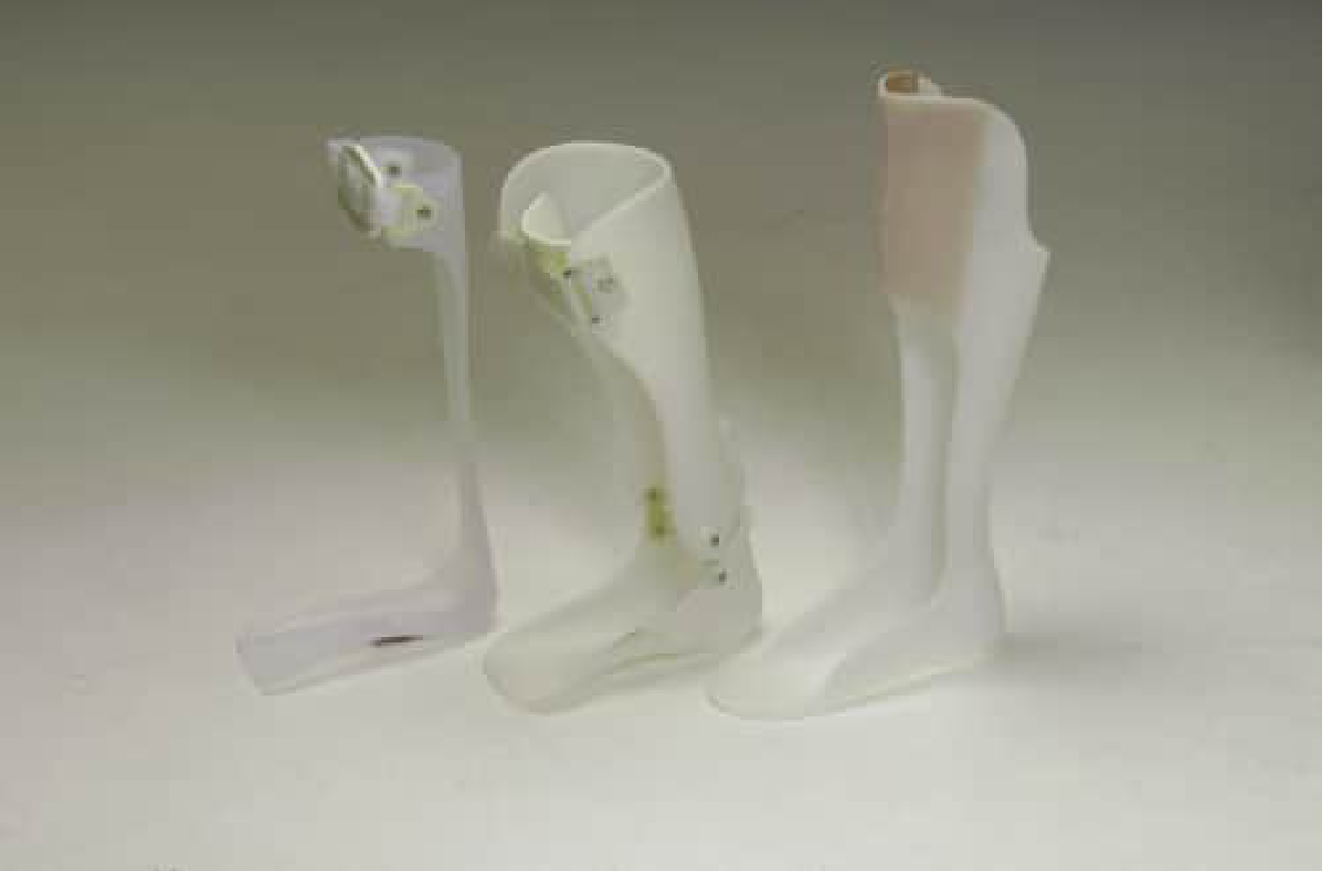AFO types for hemiparetic patients - solid, hinged, and leaf spring designs