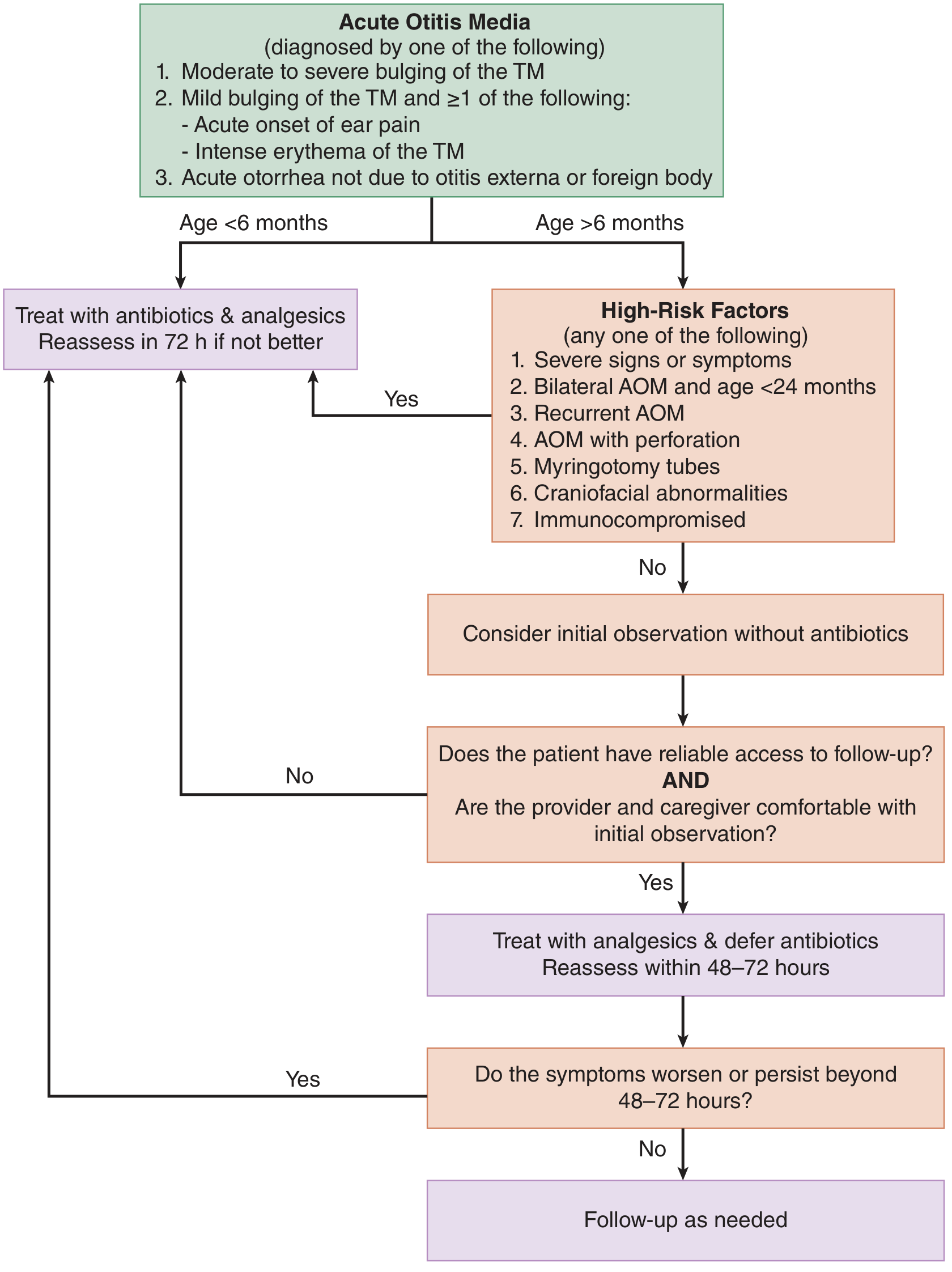 AOM Management Algorithm - Tintinalli's Emergency Medicine