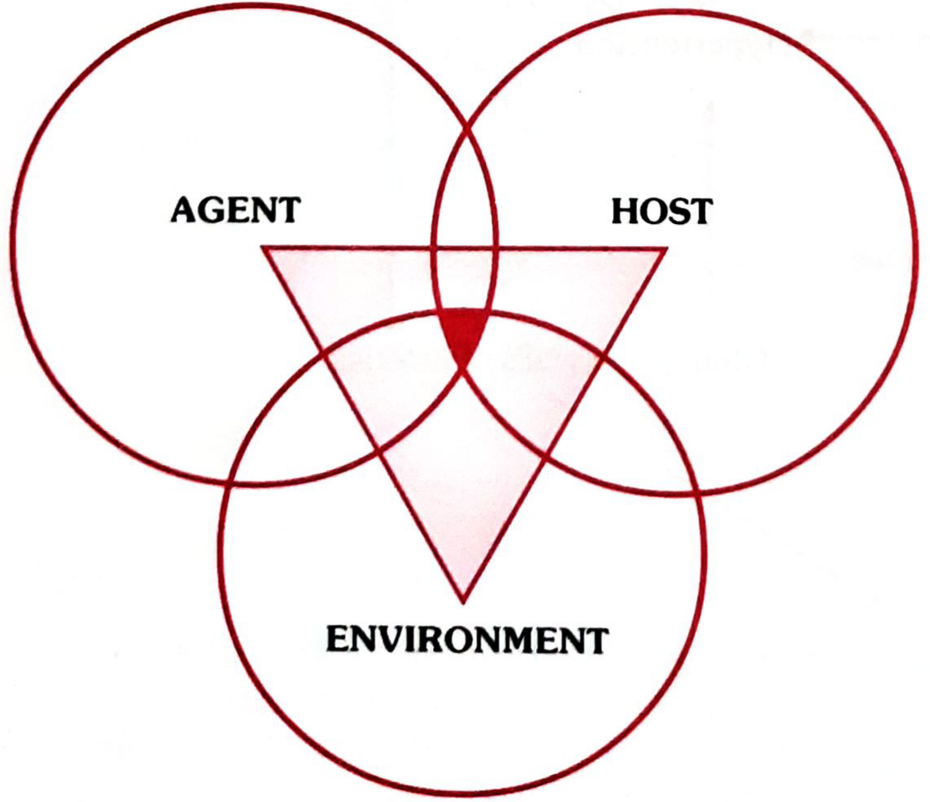 Agent-Host-Environment Venn diagram showing disease at intersection