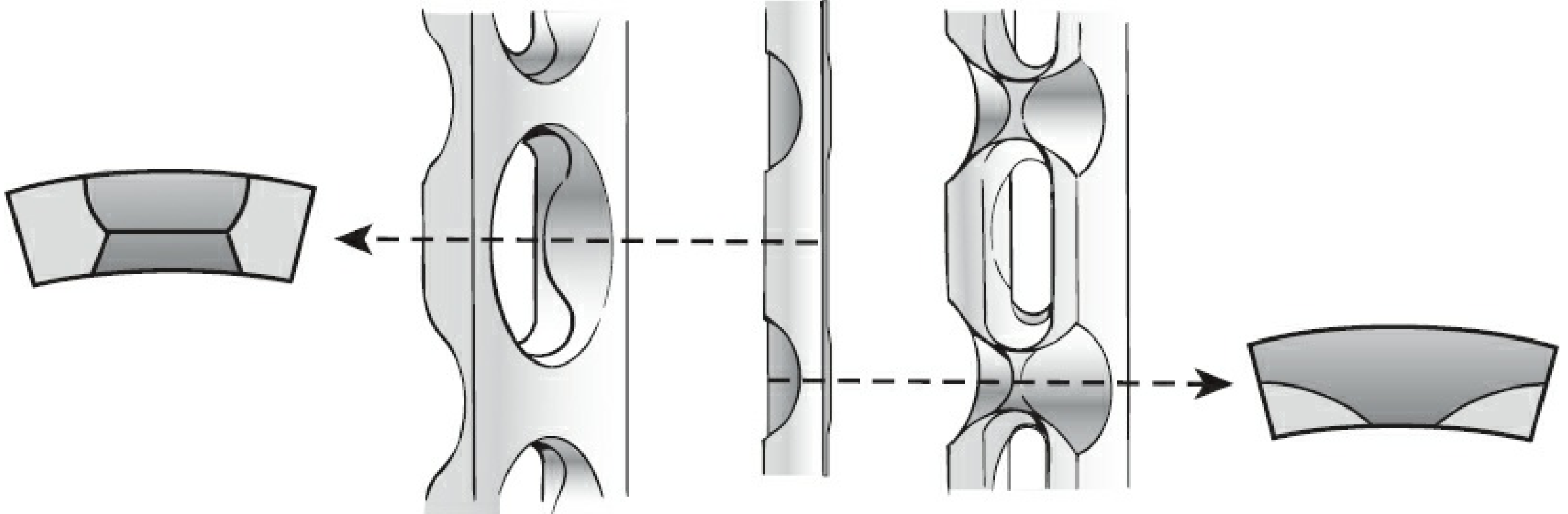 LC-DCP vs DCP hole geometry showing scalloped undercut design - Rockwood and Green's, 2025