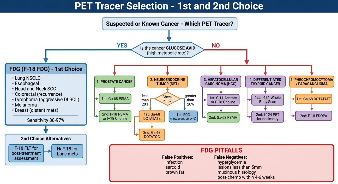 PET Tracer Selection Decision Tree