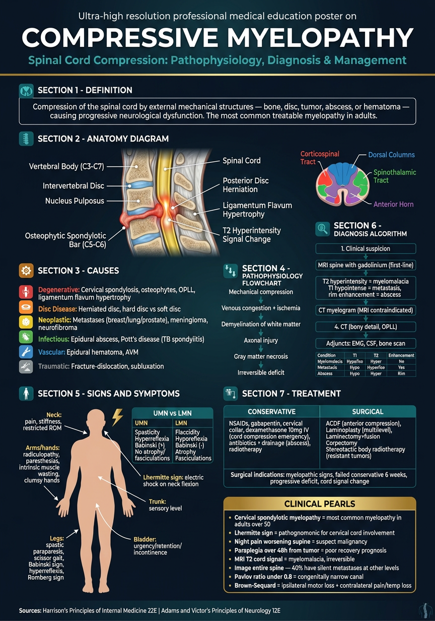 Compressive Myelopathy Medical Poster