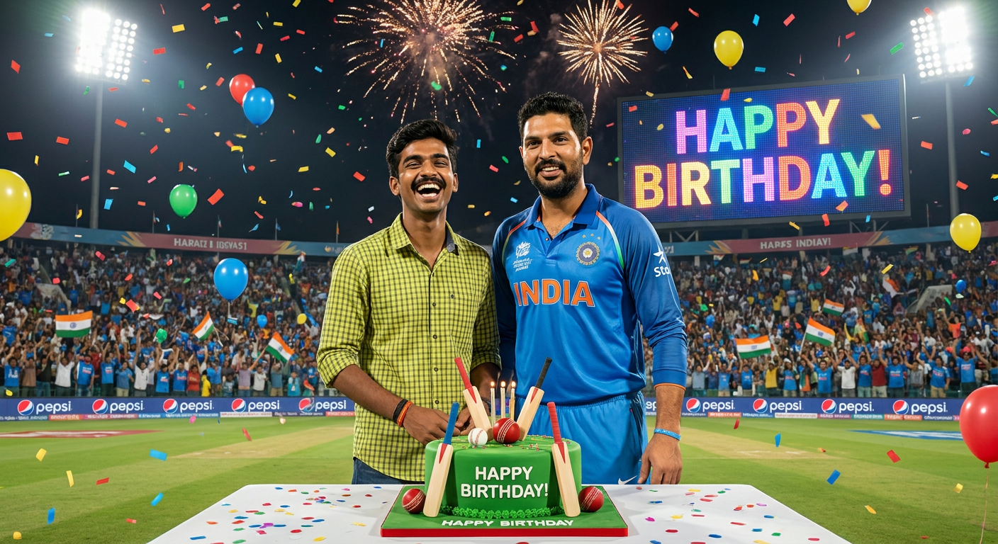 Birthday Celebration at Cricket Stadium with Yuvraj Singh