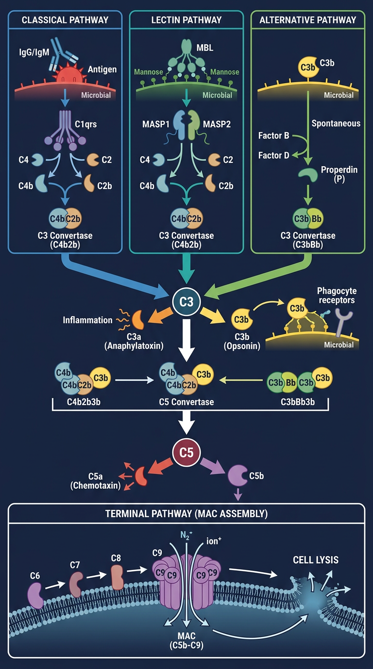 Complement Cascade - All Three Pathways