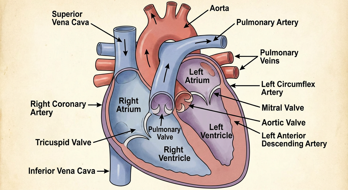 Heart anatomy diagram