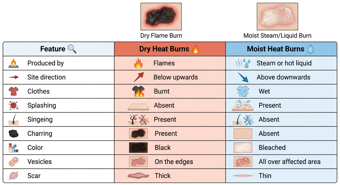 Dry Heat Burns vs Moist Heat Burns