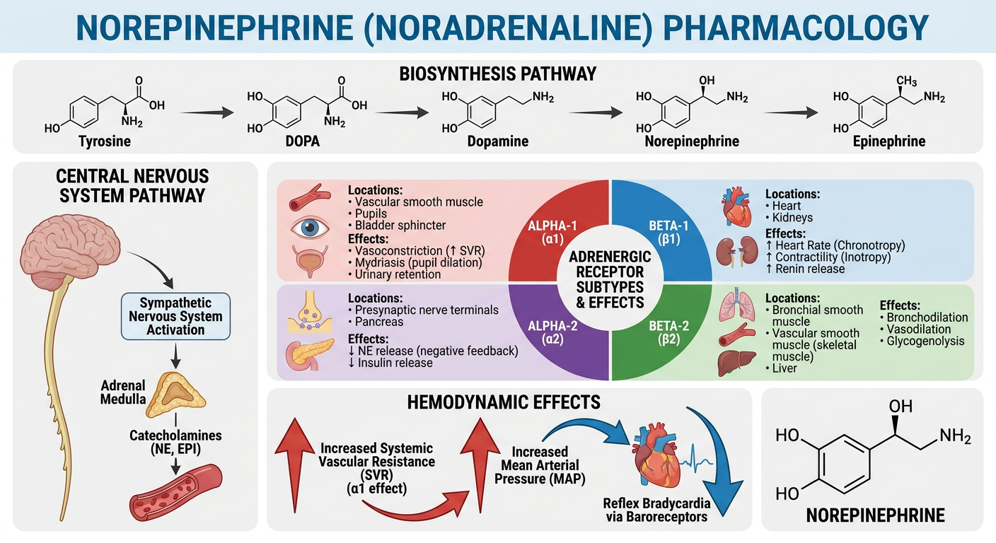 Norepinephrine Pharmacology Diagram