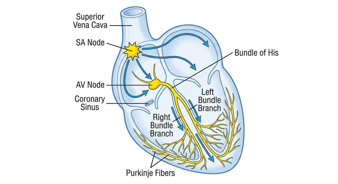 Cardiac conduction system diagram