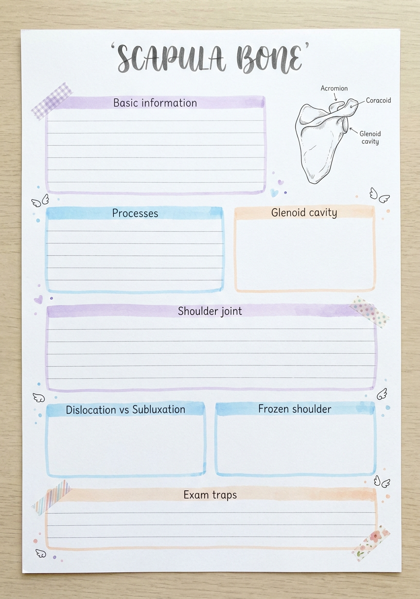 Aesthetic Scapula Notes Template