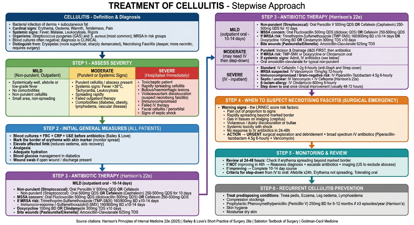 Cellulitis Treatment Stepwise Flowchart