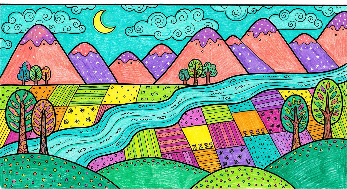 Doodle-color landscape reference