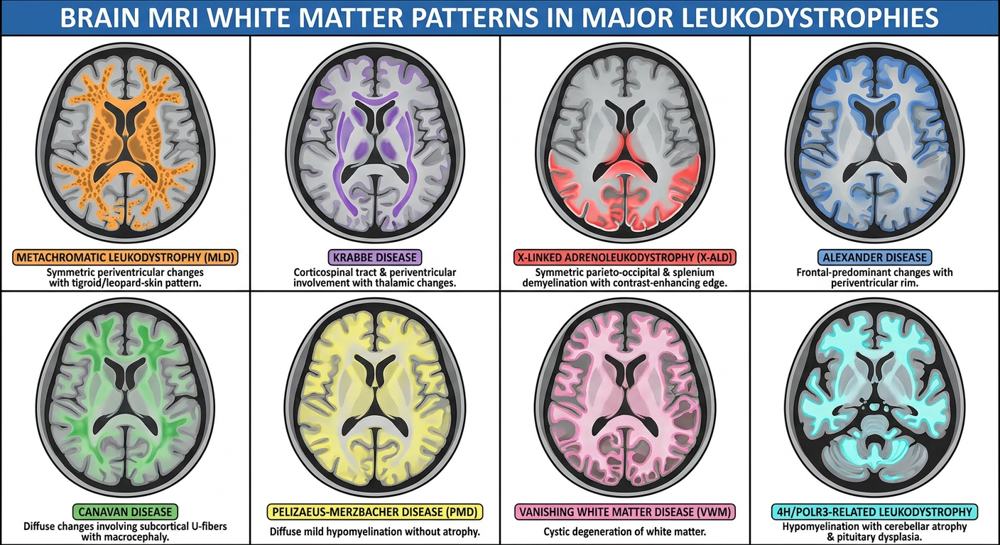 Leukodystrophy MRI Pattern Comparison Poster