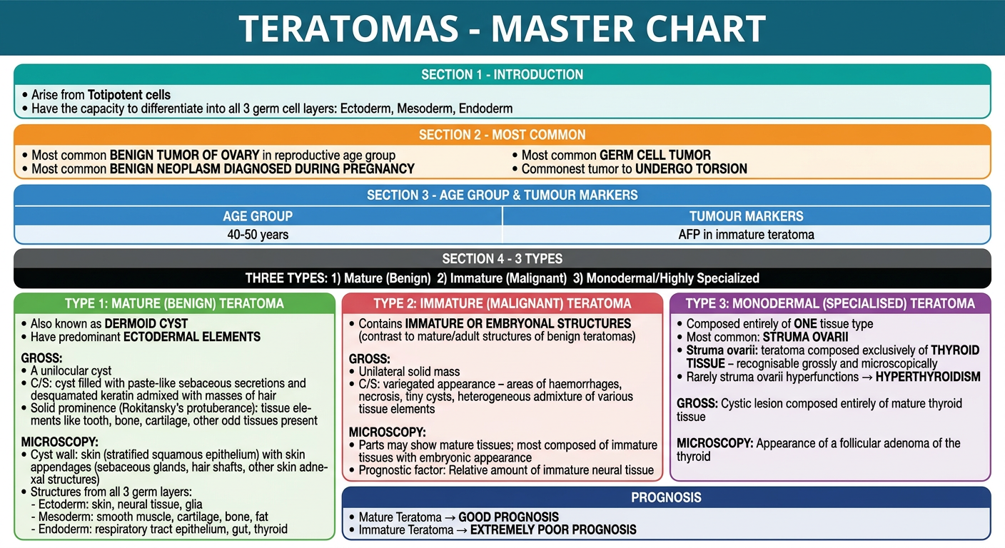 Teratomas Master Chart