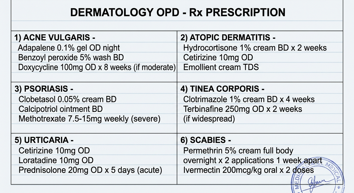 Dermatology OPD Prescription