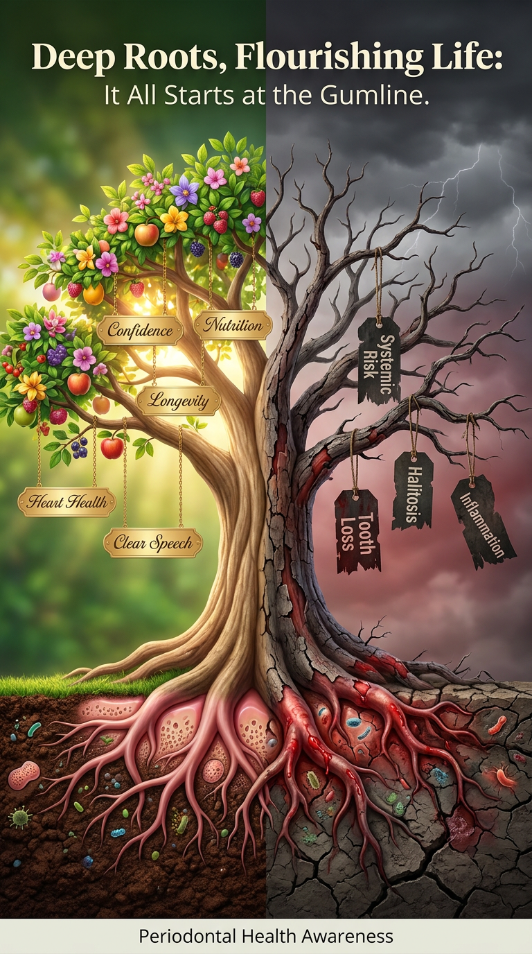Deep Roots, Flourishing Life - Dental Health Poster