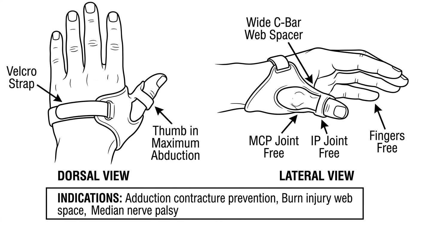 Thumb Abduction Orthosis - Drawable Diagram