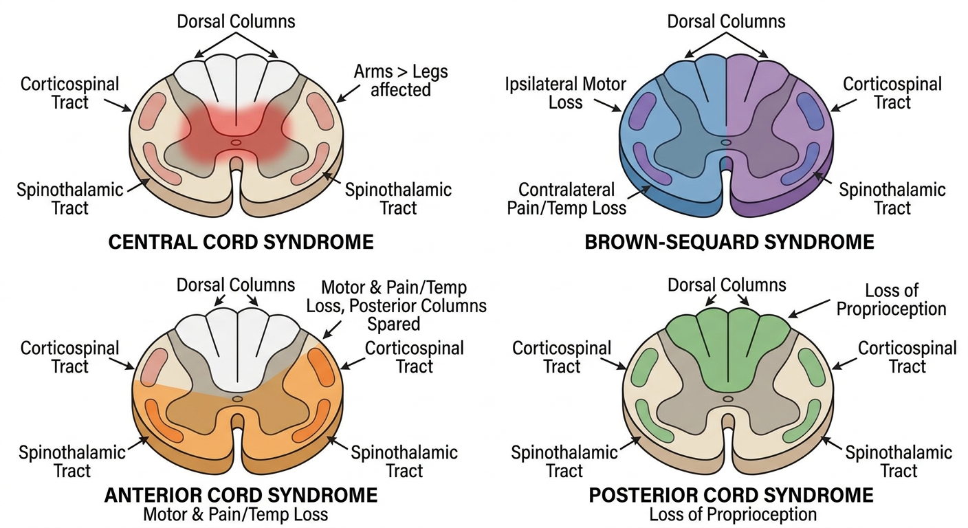 Spinal Cord Injury Syndromes Diagram