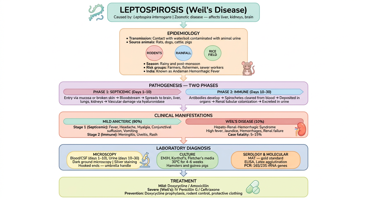 Leptospirosis - Pastel Flowchart