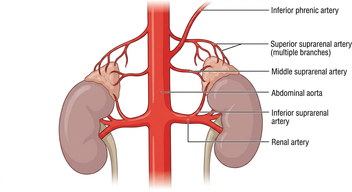 Three Suprarenal Arteries and Their Origins