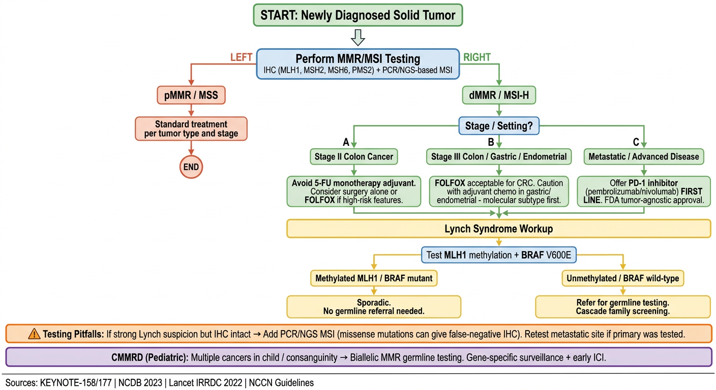 MMR Testing & Treatment Clinical Decision Flowchart