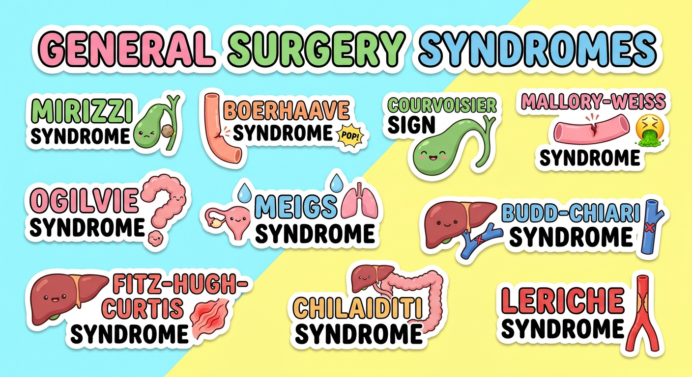 Named Syndromes in General Surgery - Sticker Sheet