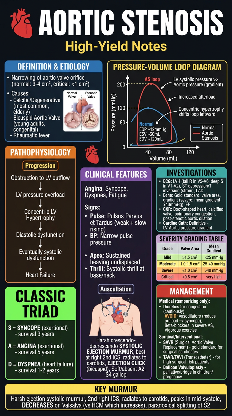 Aortic Stenosis High-Yield Notes