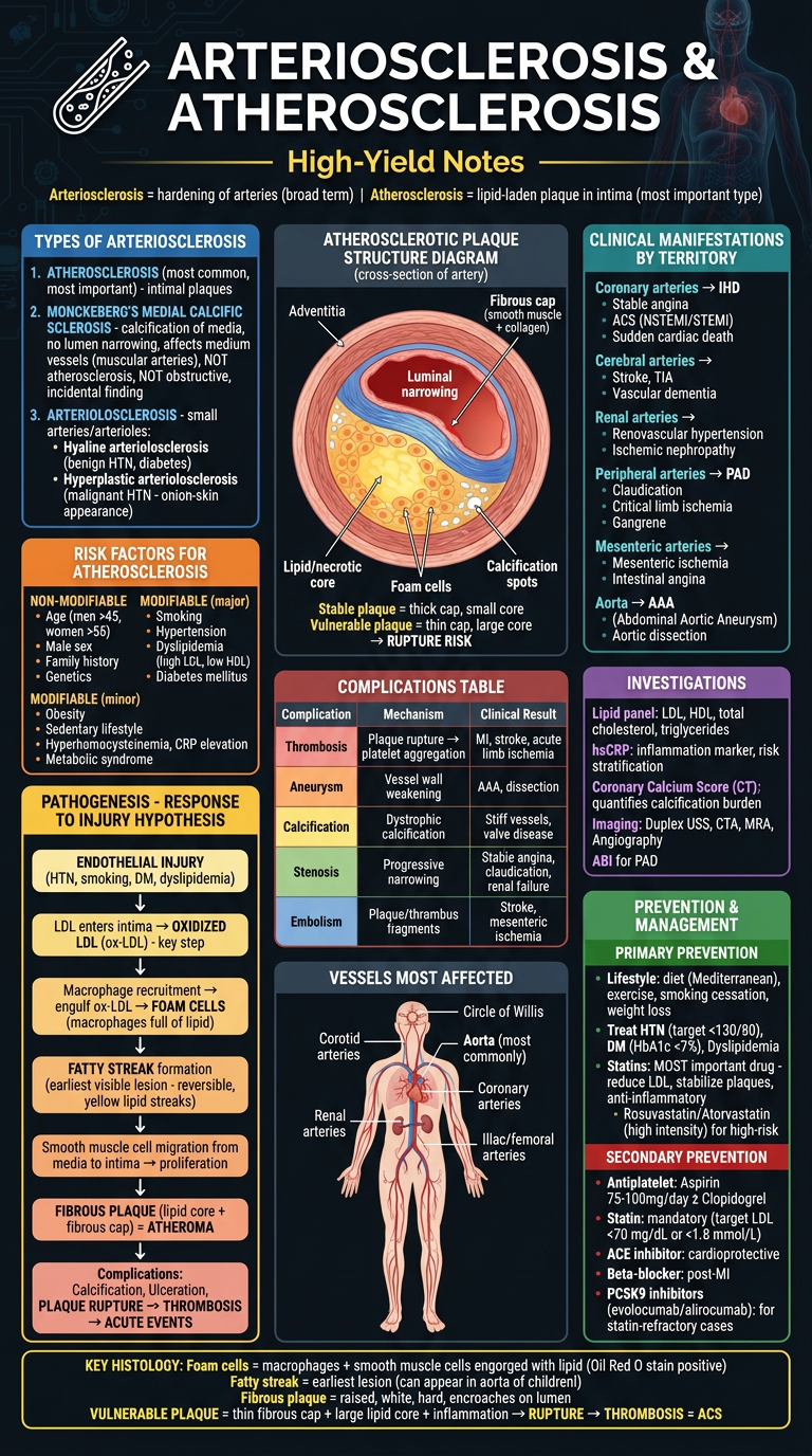 Arteriosclerosis High-Yield Notes