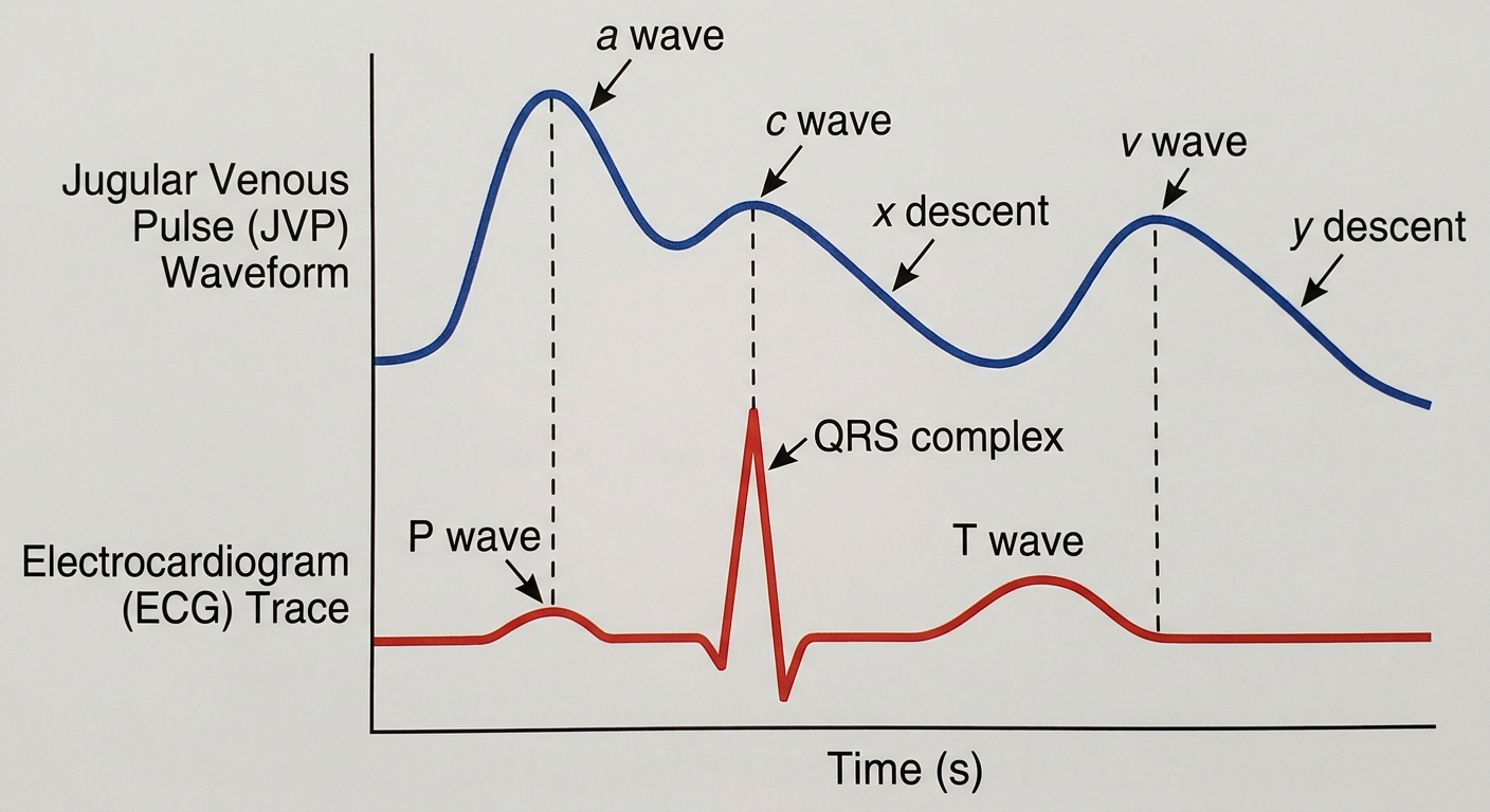 Jugular venous pulse waveform