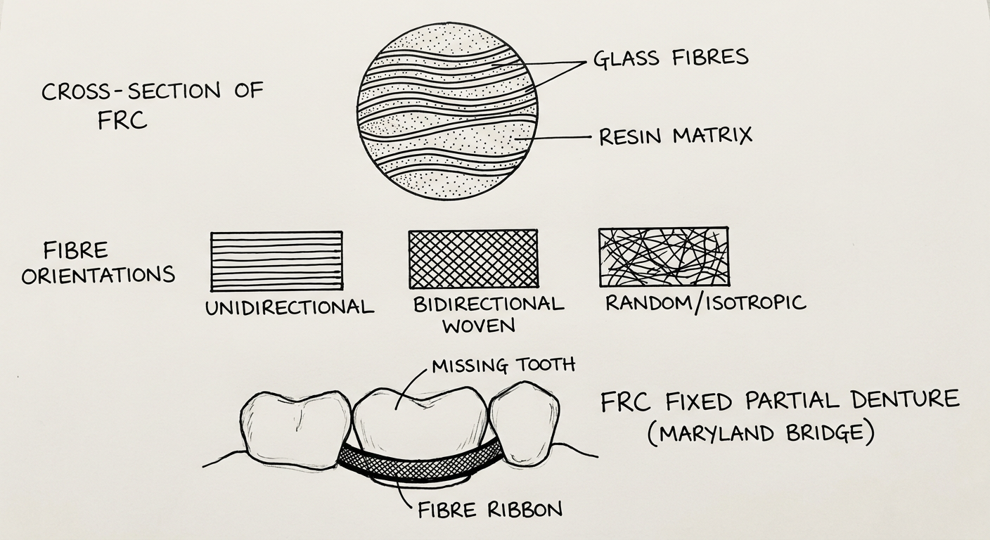 FRC structure, fibre orientations, and FRC FPD - hand drawn diagram