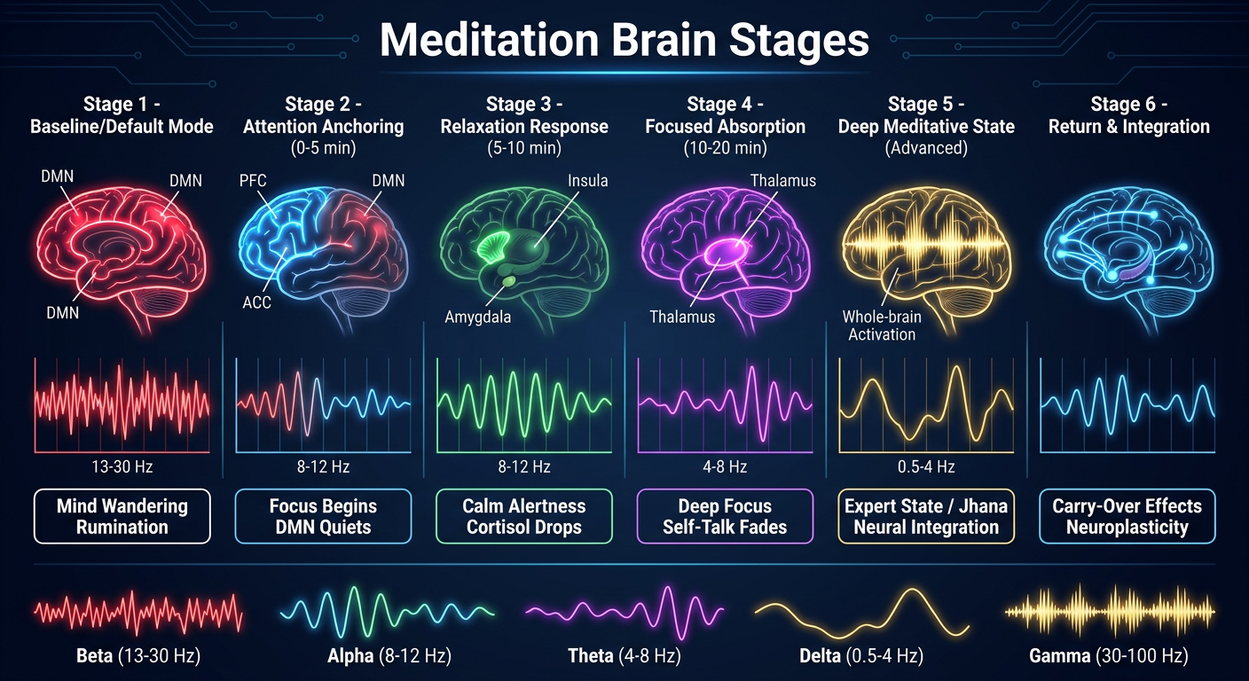 Meditation Brain Stages Infographic