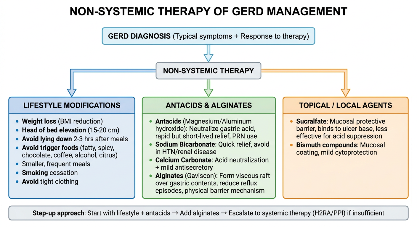 Non-Systemic Therapy of GERD Management - GIT Diagram