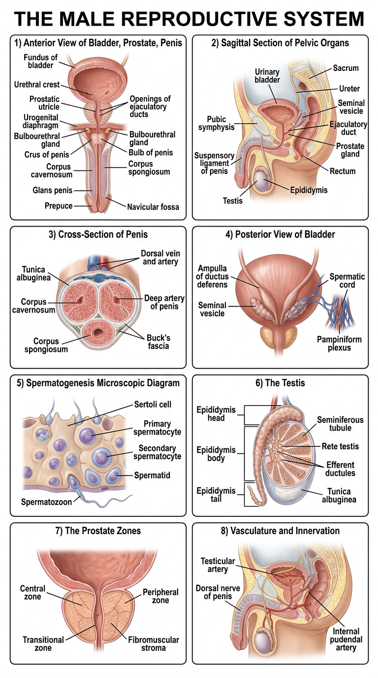 The Male Reproductive System - Clear Labeled Diagram