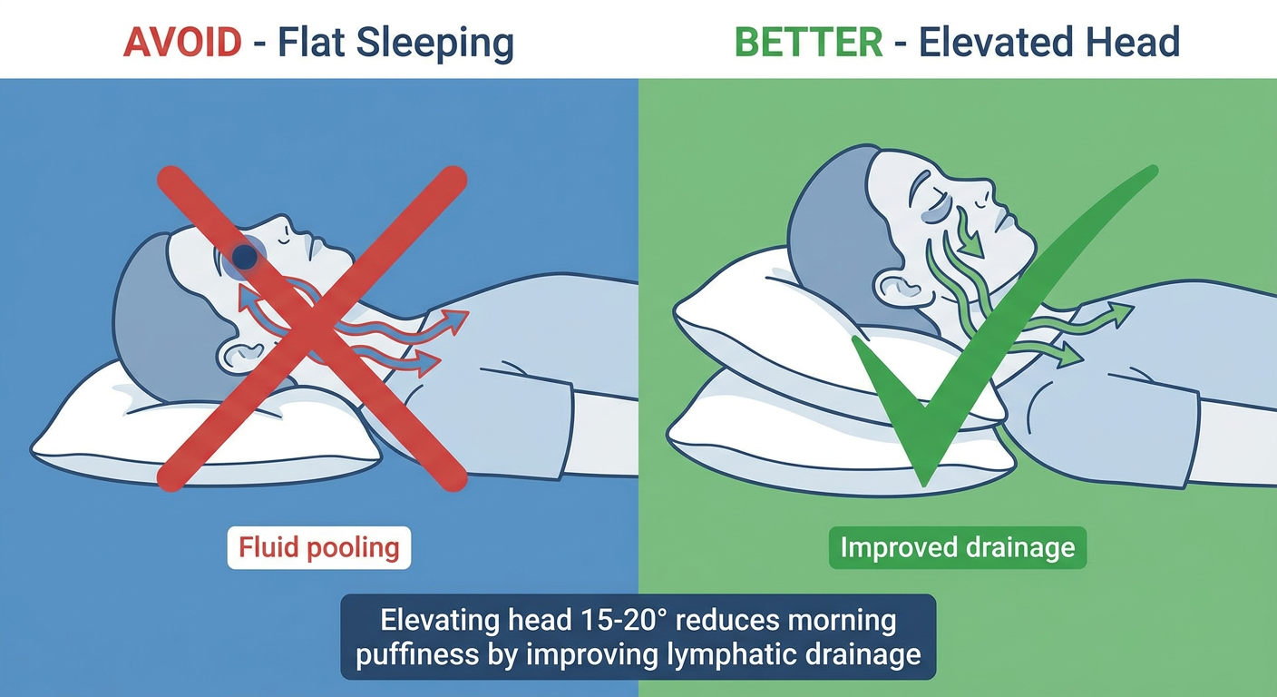 Sleeping position comparison for reducing puffiness