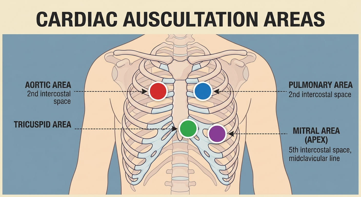 Cardiac auscultation areas