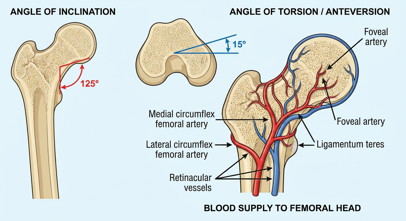 Angle of Inclination, Torsion, and Blood Supply to Femoral Head