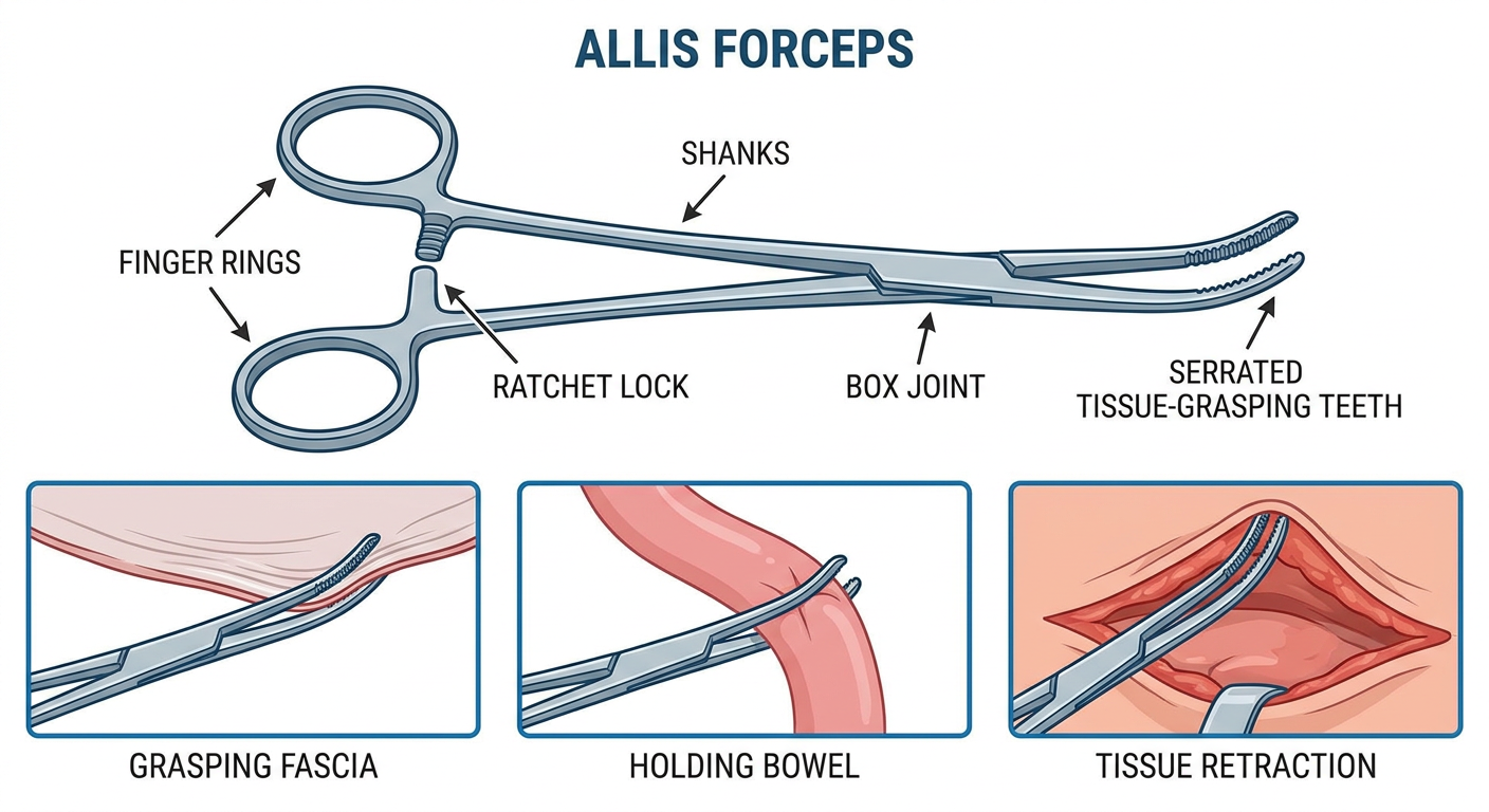 Allis Forceps - Medical Illustration