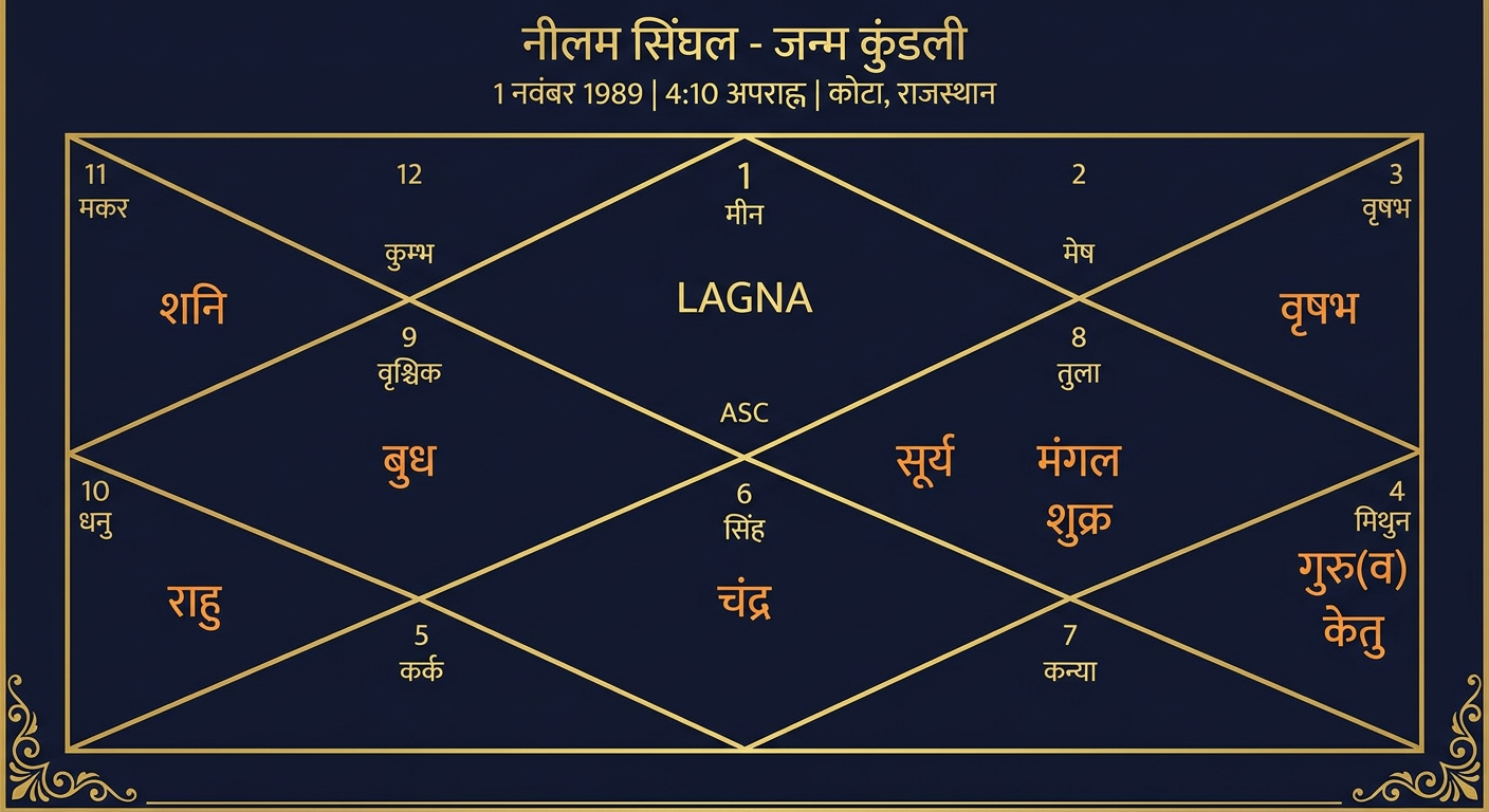 Neelam Singhal Lagna Kundali