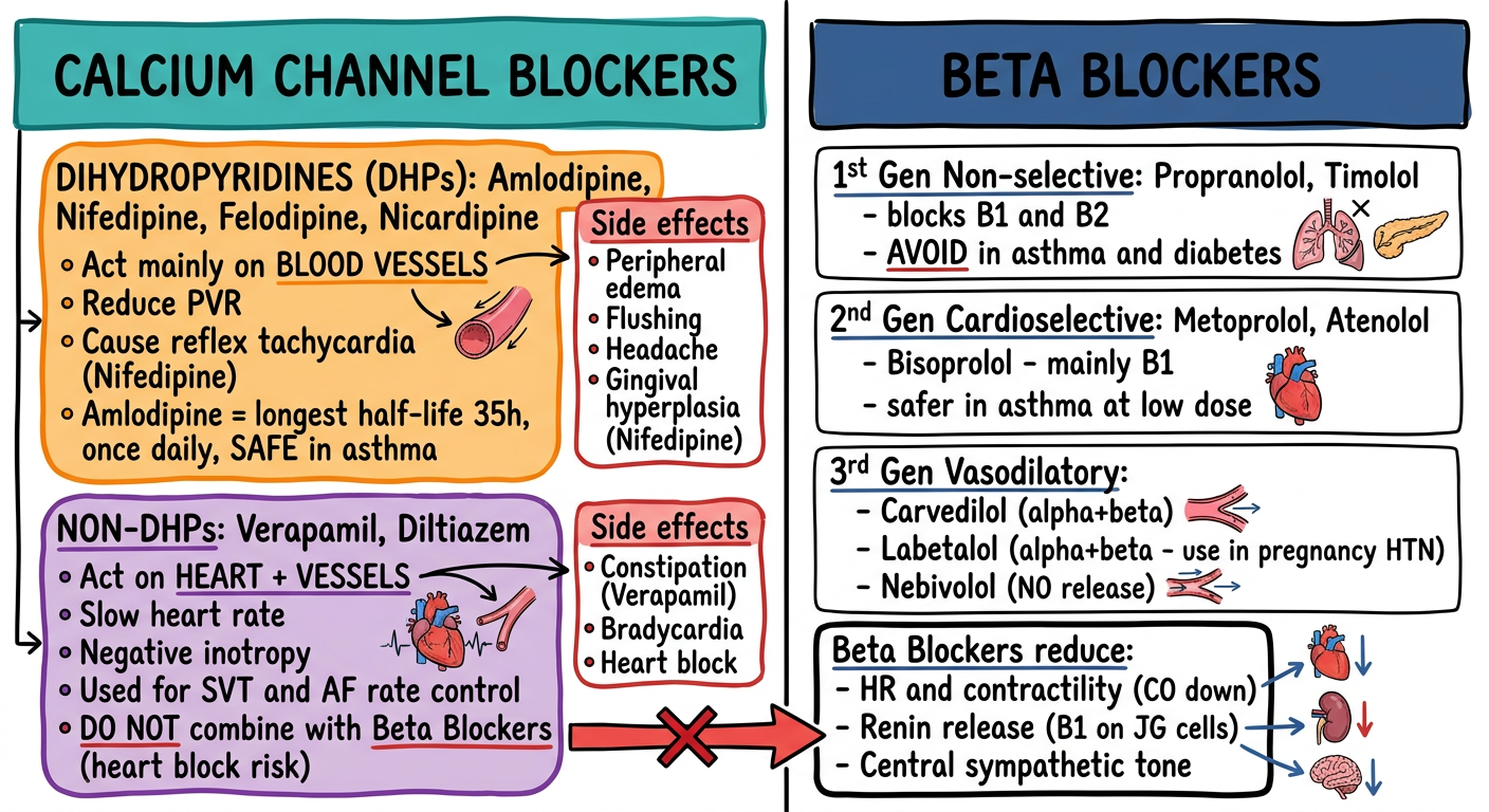 CCBs and Beta Blockers Comparison