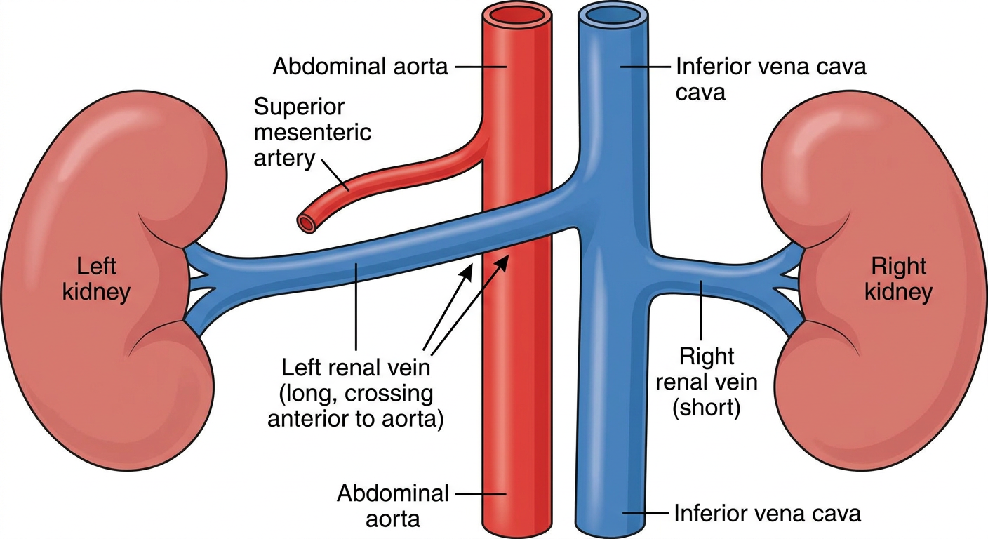 Left Renal Vein Crossing the Aorta