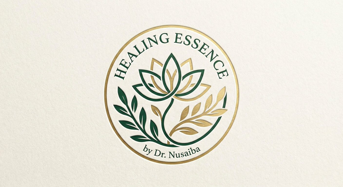 Green and gold botanical logo