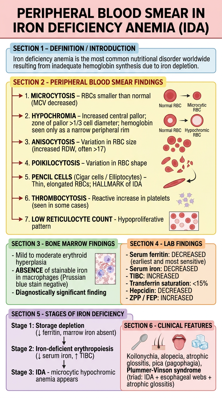 Peripheral Blood Smear in Iron Deficiency Anemia Poster
