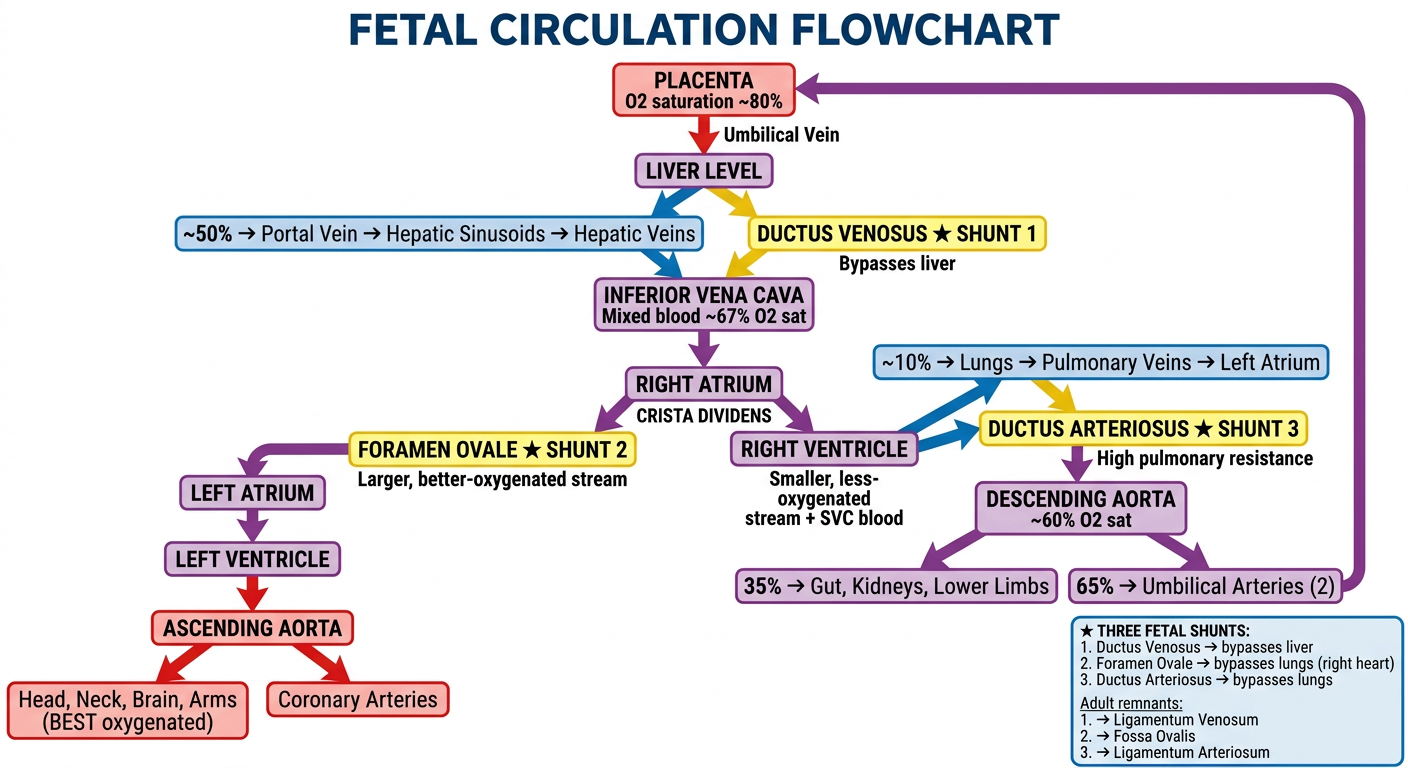 Fetal Circulation Flowchart