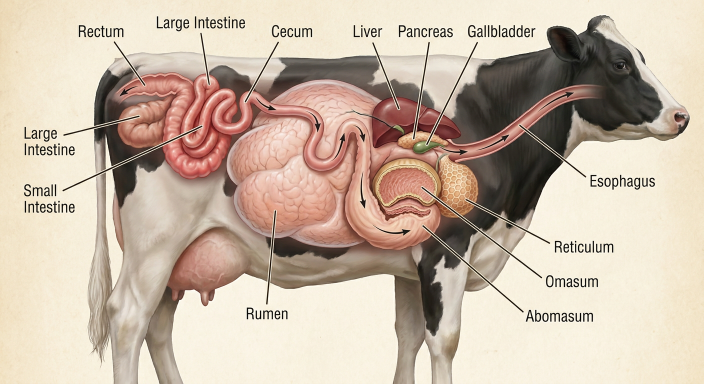 Realistic Cow Digestive System