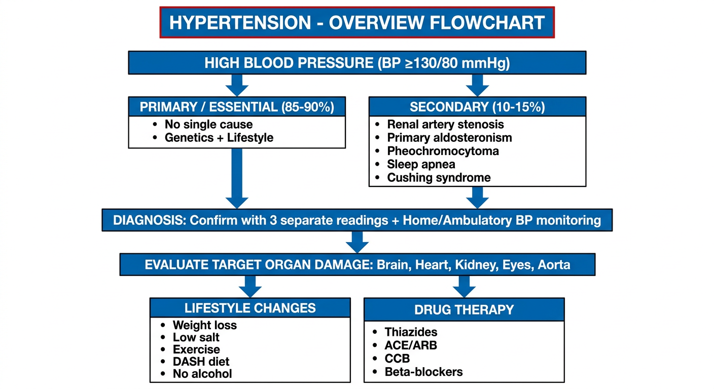 Hypertension Overview Flowchart