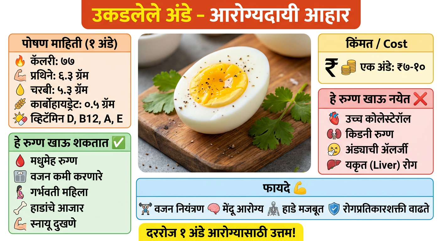 उकडलेले अंडे - आरोग्यदायी आहार पोस्टर