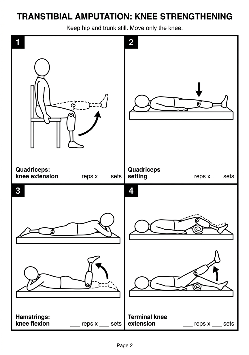 Page 2: Transtibial knee strengthening exercises