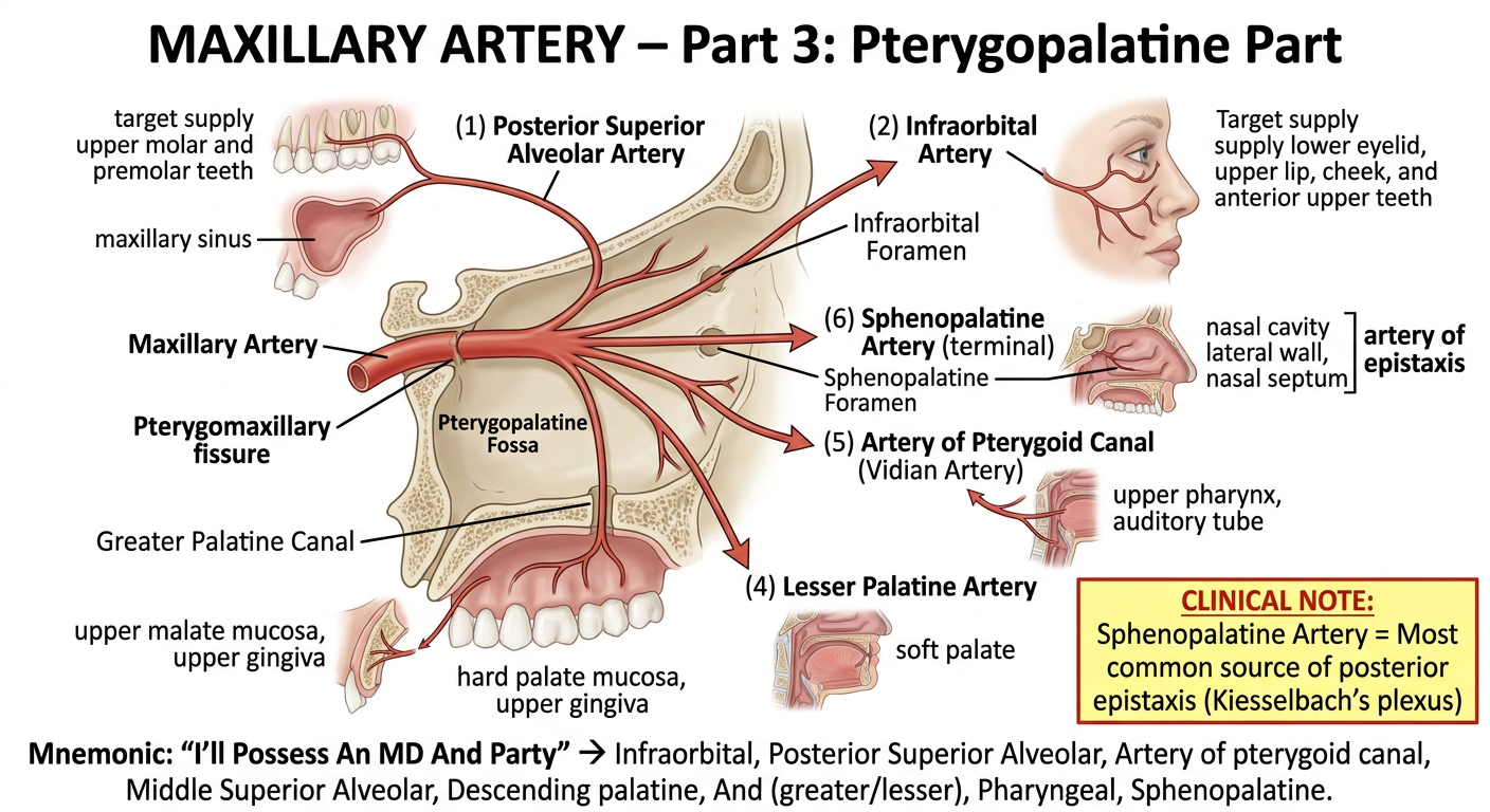 Maxillary Artery Part 3 - Pterygopalatine Part