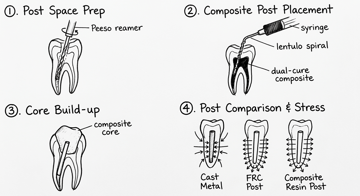 Composite resin post and core - anatomy and comparison with other post systems