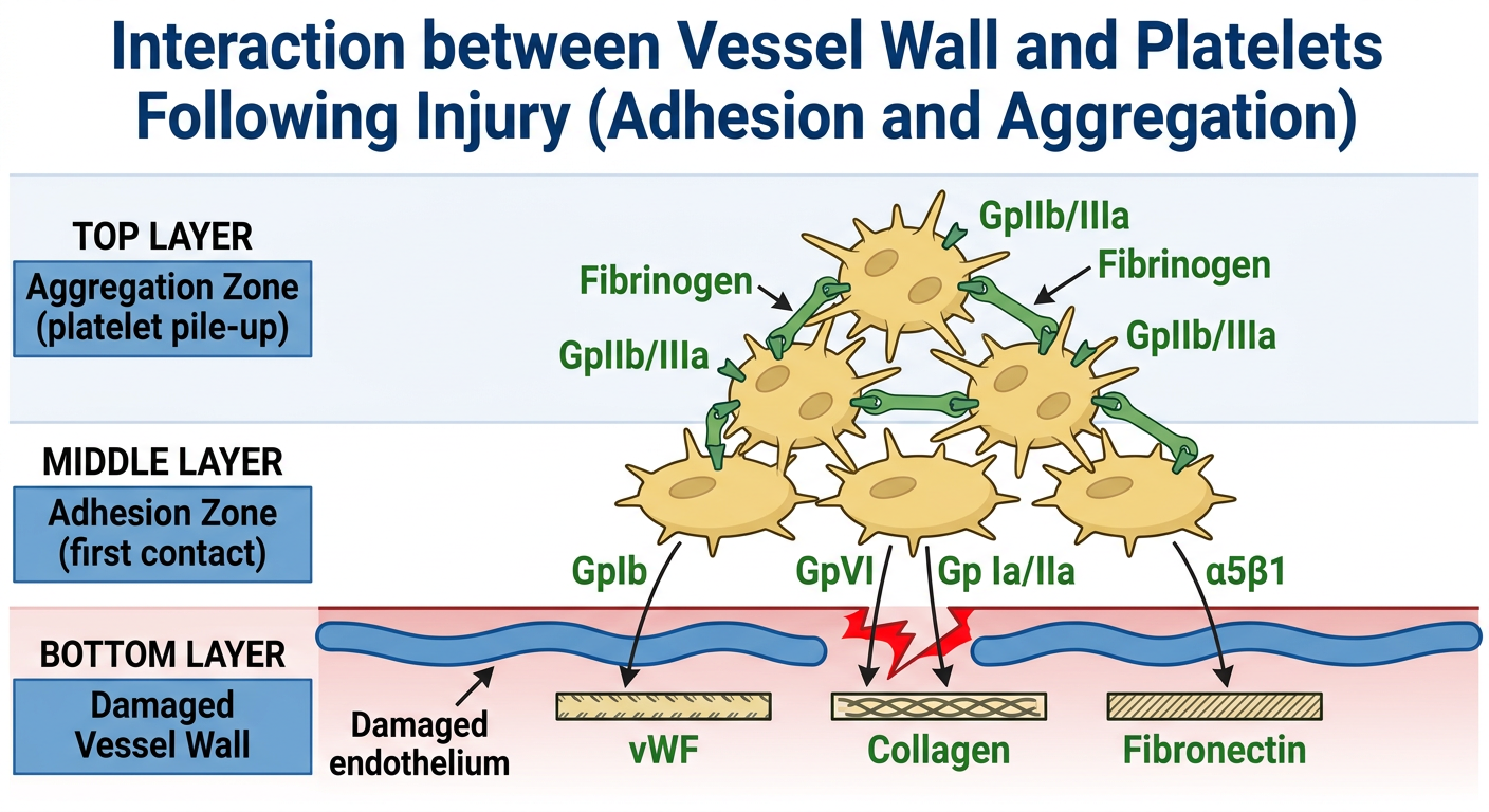 Interaction between Vessel Wall and Platelets Following Injury
