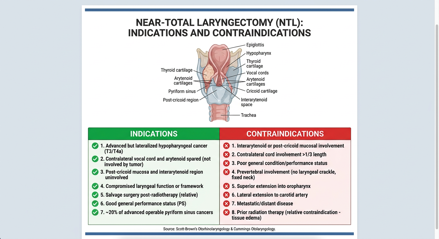 Near-Total Laryngectomy: Indications and Contraindications